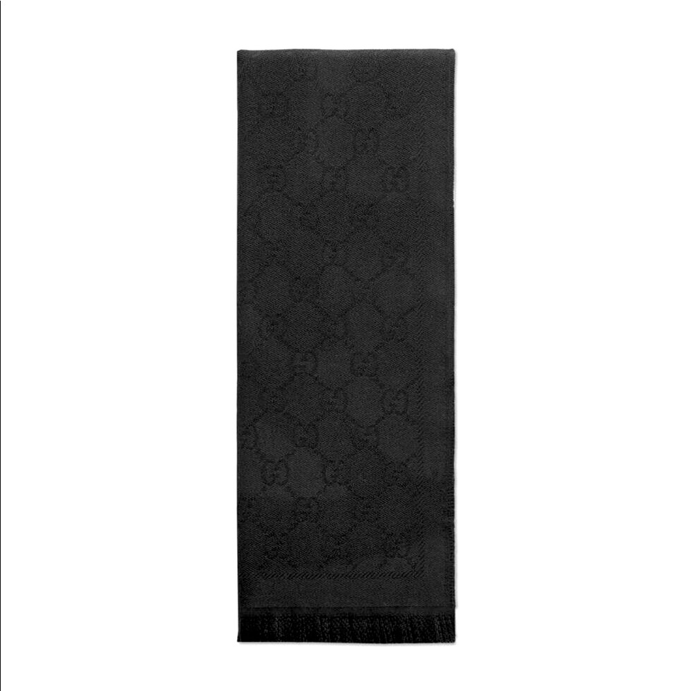 Black monogram Gucci scarf